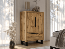 Commode HAMETTE 2 deuren 1 lade wotan eik
