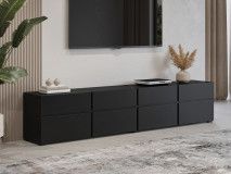 Tv-meubel CROSSAIR 4 klapdeuren 4 lades zwart