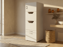 Kast voor wasgoed WASHING 2 deuren 2 lades met opzetkast wit