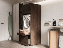 Kast WASHING 1 machine LARGE walnoot