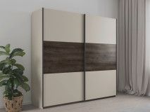 Kledingkast SAJORIS 2 schuifdeuren 218 cm kasjmier/atlantische eik