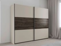 Kledingkast SAJORIS 2 schuifdeuren 261 cm kasjmier/atlantische eik