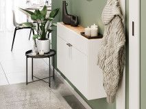 Wandkast AMEYA 2 deuren 110 cm wit/navarra eik