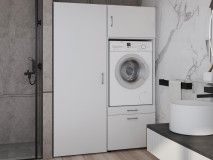 Kast WASHING 1 machine met kast 1 deur LARGE wit