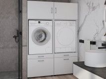 Kast WASHING 2 machines naast elkaar LARGE wit
