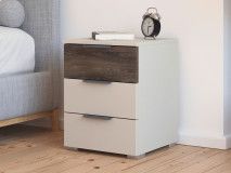 Nachtkastje SAJORIS 3 lades kasjmier/atlantische eik