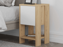 Nachtkastje EMAR 1 klapdeur wit/saphire eik