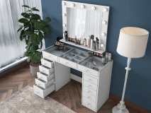 Make-up tafel JESSIE DELUXE 13 lades wit