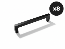 Set van 8 handgrepen WASHING zwart