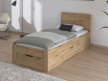 Bed FLASH 90x200 cm artisan eik met lades
