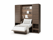 Opklapbed CONCEPTION PRO 90x200 cm dunin eik (verticaal) met kasten met matras