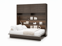 Opklapbed CONCEPTION PRO 120x200 cm dunin eik (horizontaal) met opzetkast met matras