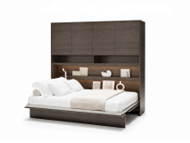 Opklapbed CONCEPTION PRO 90x200 cm dunin eik (horizontaal) met opzetkast met matras