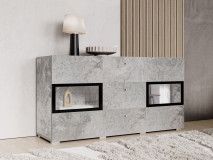 Commode BABEL 2 deuren en 3 lades beton met verlichting