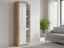 Kolomkast SINO 1 deur eik/hoogglans wit