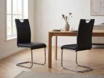 Set van 4 stoelen ELIA PU zwart