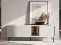 Tv-meubel EMPIRO 2 deuren 2 lades 161 cm kasjmier met led