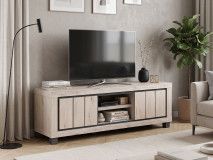 TV-meubel ARCHIMEDE 2 deuren eik naturel/zwart