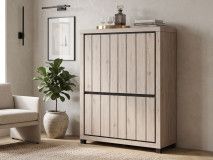 Barkast ARCHIMEDE 4 deuren eik naturel/zwart