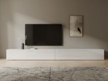 Tv-meubel KINGSTON 2 klapdeuren 280 cm wit/hoogglans wit
