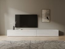 Tv-meubel KINGSTON 2 klapdeuren 245 cm wit/hoogglans wit
