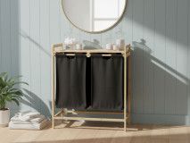 Wasmand WASHING met 2 vakken zwart