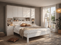 Bed en brugkast RIGA 140x200 cm wit