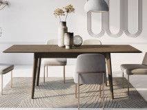 Verlengbare eettafel PLOTY 145>220 cm donkere eik