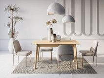 Verlengbare eettafel PLOTY 145>220 cm lichte eik