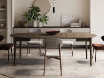 Verlengbare eettafel PLOTY 120>240 cm donkere eik