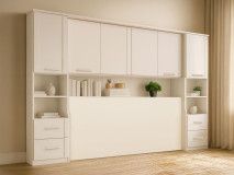 Brugkast RIGA 140 cm wit met achtergrond plank