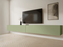 Tv-meubel KINGSTON 2 klapdeuren 245 cm avocado