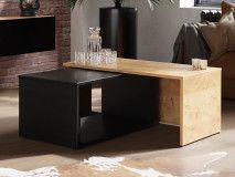 Rechthoekige salontafel KINGSTON DELUXE gouden eik/zwarte eik 