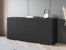 Dressoir VITTORIO 2 deuren 3 lades grafiet