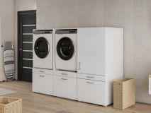 Kast WASHING 1 machine met kast 1 deur 2 lades MEDIUM wit
