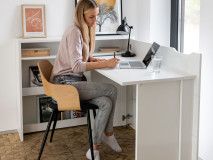 Uitklapbaar bureau CONCEPTION PRO wit/hoogglans wit rechts