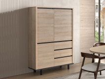 Barkast DURDEN 3 deuren 3 lades urban eik