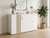 Commode GONZOLA 2 deuren 3 lades wit