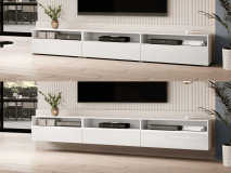 Tv-meubel BABEL II 3 deuren 3 vakken wit/hoogglans wit