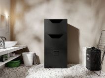 Kast voor wasgoed WASHING 2 deuren 2 lades zwart