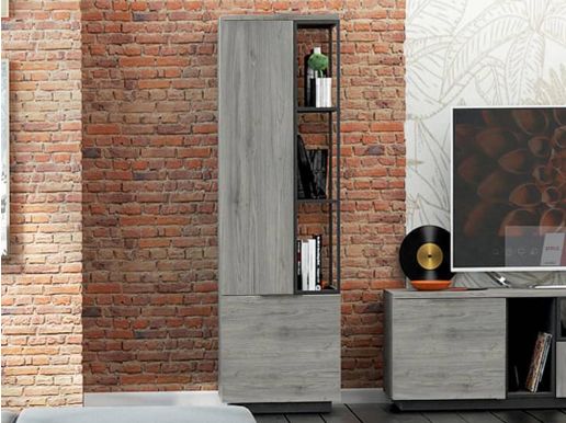 Kolomkast SNAPO 2 deuren stanley hickory/zwart 