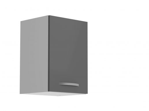 Hoge keukenkast ECOTIC 40 cm 1 deur hoogglans grijs