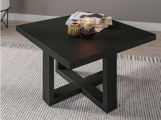 Vierkante salontafel EWOK 75x75 cm zwart