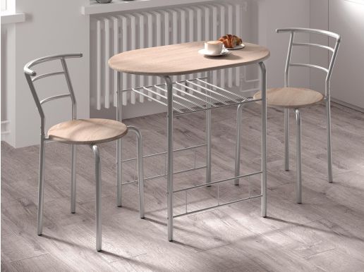 Set van tafel en stoelen AIDARA sonoma eik/grijs