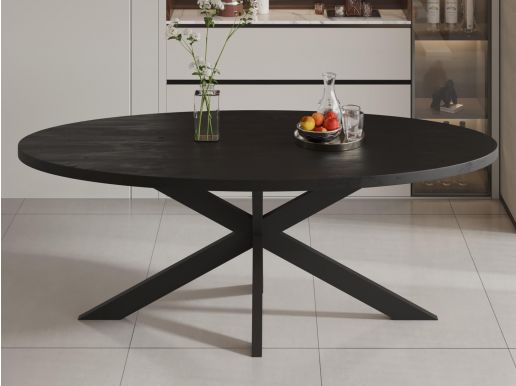 Ovale eettafel AXALI 200 cm mangolia zwart