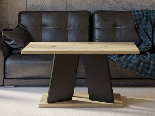 Rechthoekige salontafel MUFFALO 110 cm artisan eik/zwart