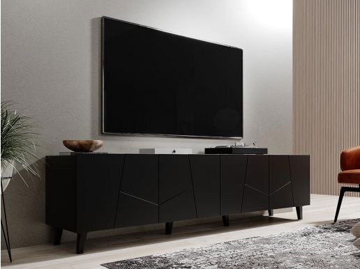 Tv-meubel ICARDI 4 deuren zwart