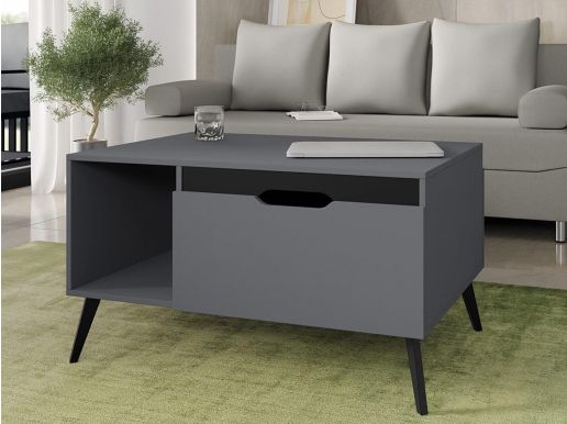 Rechthoekige salontafel DADIZELE grijs/zwart