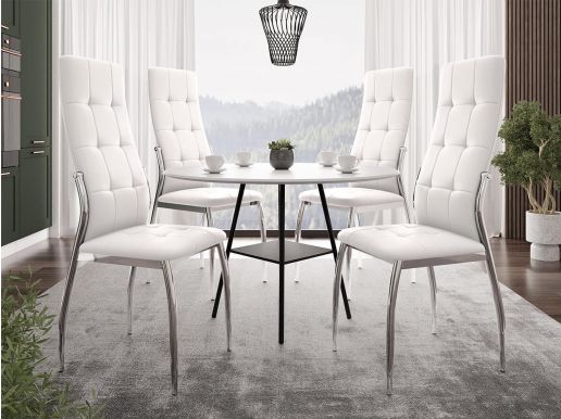 Set van 4 stoelen GIORGIA eco-leder wit 