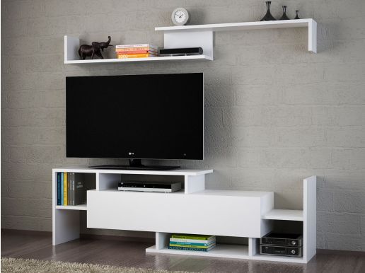 Tv-meubel set DREXLER 1 klapdeur wit